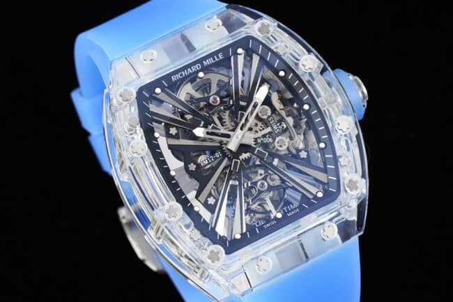 top-tiersuper cloneRichard Mille reproduces the legendary extraordinary sports quality RM12-01tourbillonsapphire crystal transparent version front view