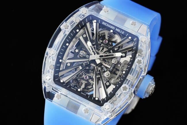 top-tiersuper cloneRichard Mille reproduces the legendary extraordinary sports quality RM12-01tourbillonsapphire crystal transparent version front view