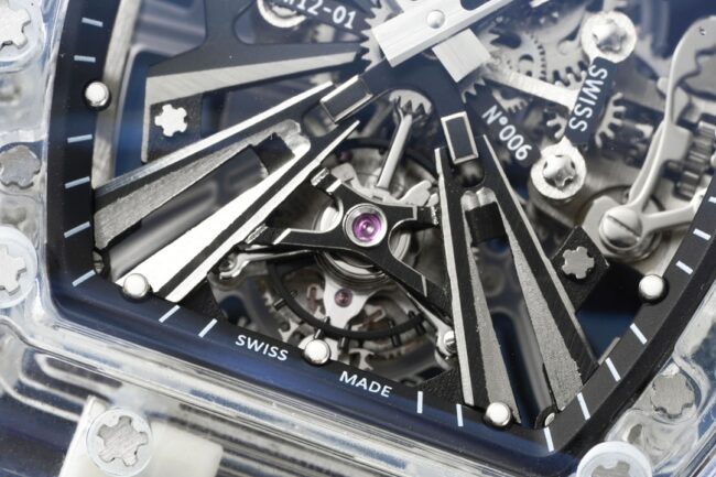 top-tiersuper cloneRichard Mille reproduces the legendary extraordinary sports qualityRM12-01tourbillonsapphire crystal transparent version detail shots