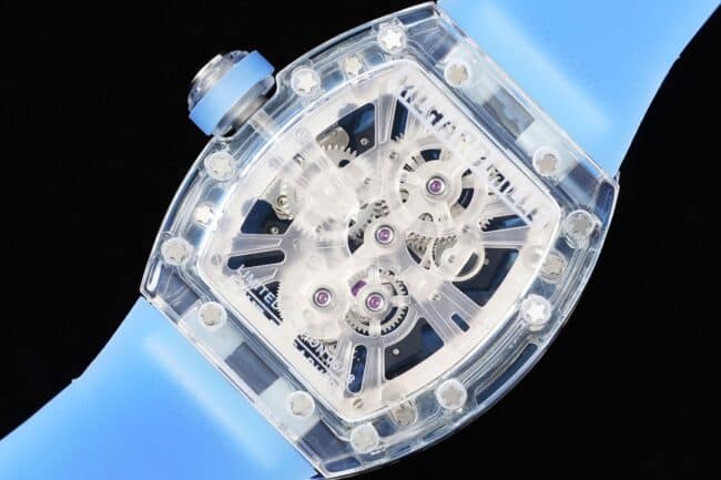 top-tier super cloneRichard Mille reproduces the legendary extraordinary sports quality RM12-01 tourbillons apphire crystal transparent version movement picture