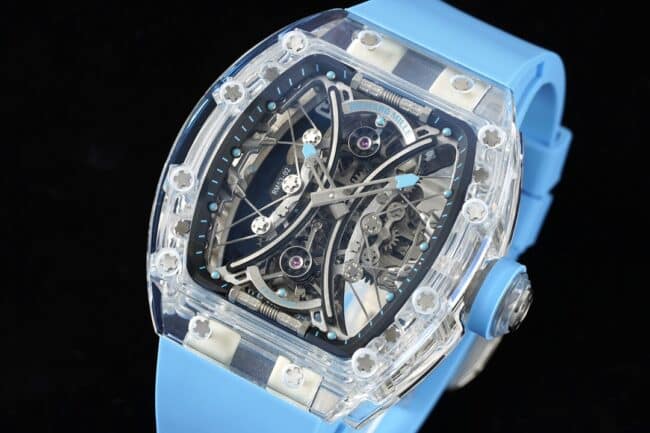 The most exciting Richard Miller tourbillon watch black dialRM Factory latest masterpiece RM 053-02 polo tourbillon front view