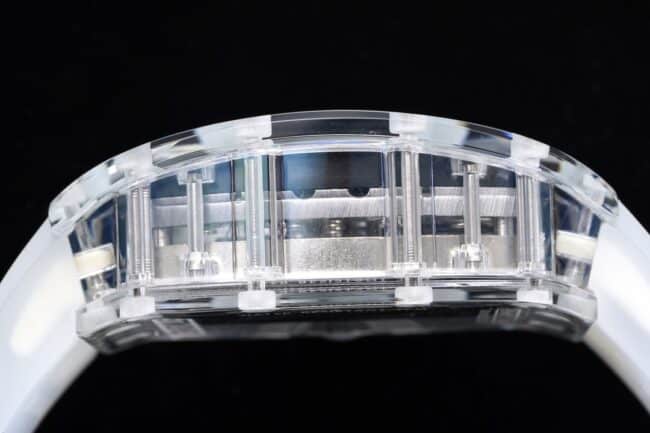 Top-tier Richard Mille white dial shock release. RM 053-02 Polo Tourbillon latest masterpiece, the hottest tourbillon watch, side view.