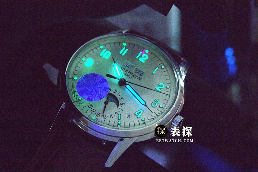 GR factory complications Patek Philippe1:1replica watch lume milk white dialmoon phaseleather strap model 5320G-001lumelive photos