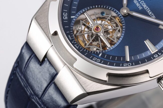 Top-tier imitation BBR Vacheron Constantin Overseas Tourbillon, peak aesthetics, king of steel watches, blue dial, detailed pictures.