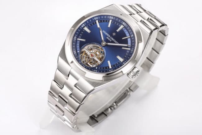 Big factory high-quality BBR2022 new model released Vacheron Constantinblue dial, the king of steel watches with peak appearance, travels all over the world tourbillon front view