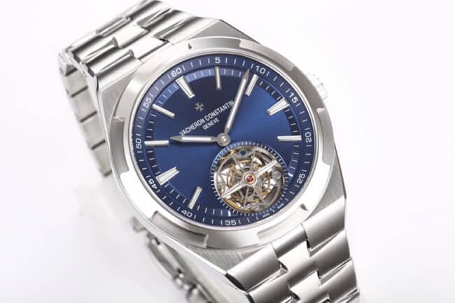 Big factory high-quality BBR2022 new model released Vacheron Constantinblue dial, the king of steel watches with peak appearance, travels all over the world tourbillon front view