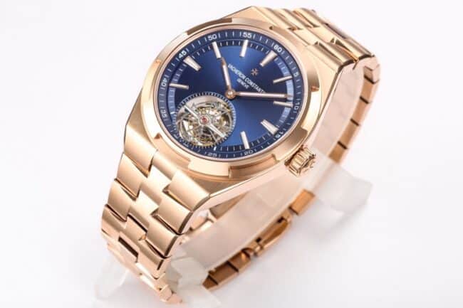 top-tiersuper cloneBBRVacheron Constantinrose goldblue dial tourbillon front view