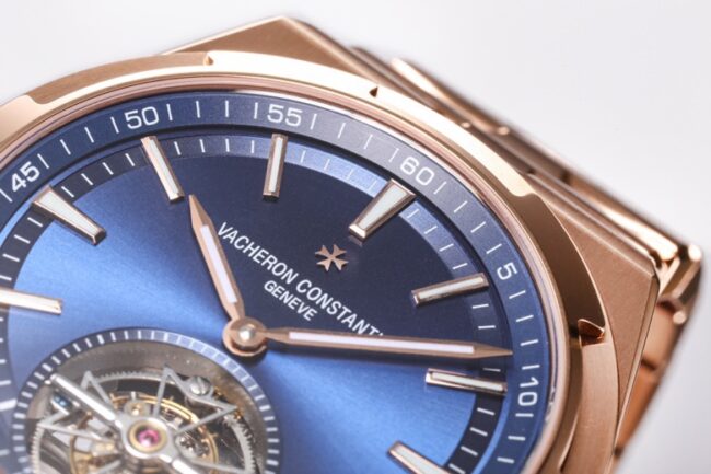 top-tiersuper cloneBBRVacheron Constantinrose goldblue dial tourbillondetail shots