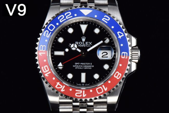 top-tier replicaＶblack dialRolexGMT-Master full series watch front view