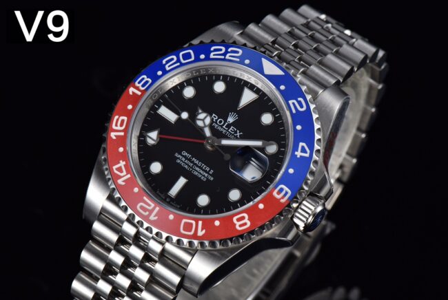 top-tier replicaＶblack dialRolexGMT-Master full series watch front view