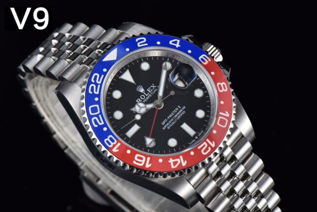 top-tier replicaＶblack dialRolexGMT-Master full series watch front view