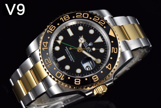 Big factory high-quality replicaＶ9Rolex indirect black dialGMT-MasterGMT full series watch front view