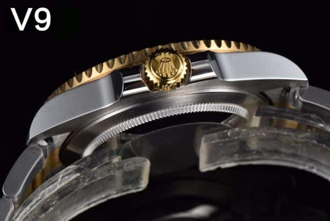 Side view of the full range of high-quality V9Rolex indirect black dialGMT-MasterGMT watches from major manufacturers