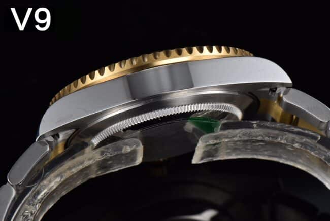 Side view of the full range of high-quality V9Rolex indirect black dialGMT-MasterGMT watches from major manufacturers