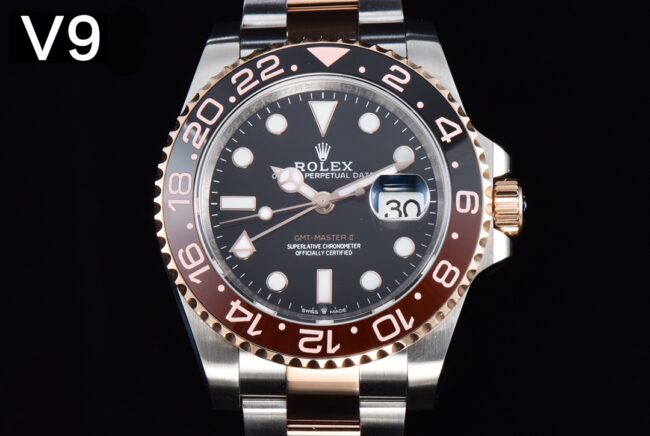 top-tier replicaＶRolex indirect black dialGMT-MasterGMT full series watch front view