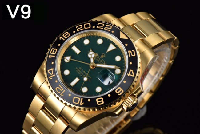 top-tiersuper cloneＶ9Rolexgreen dialGMT-MasterGMT full series watch front view