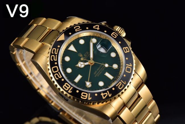 top-tiersuper cloneＶ9Rolexgreen dialGMT-MasterGMT full series watch front view