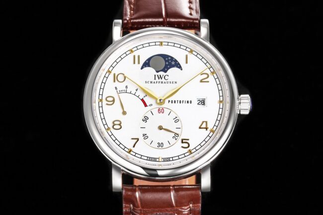 Big factory high-quality TWIWC Portofino series white dial IW516409 see-through watch front view
