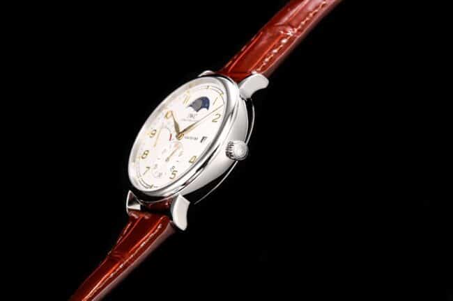Side view of big factory high-quality TWIWC Portofino series white dial IW516409 see-through bottom watch