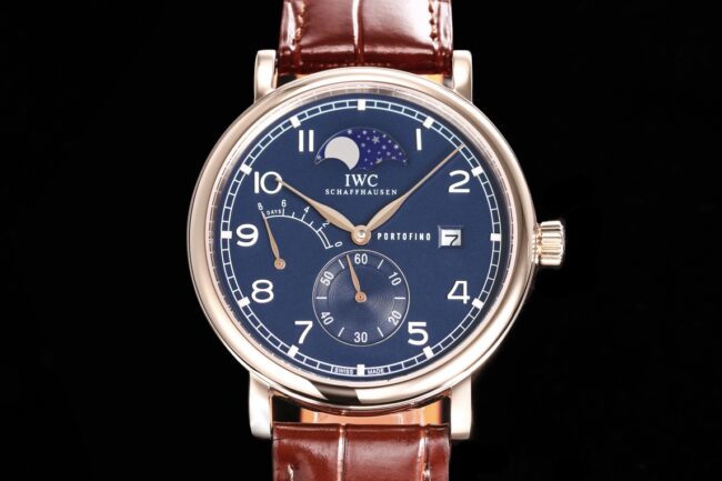 Big factory high-quality TWAIWC Portofino series blue dial IW516409 see-through watch front view