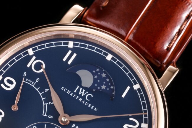 Big factory high-quality replicaTWAIWC Portofino series blue dialIW516409 see-through watch detail shots