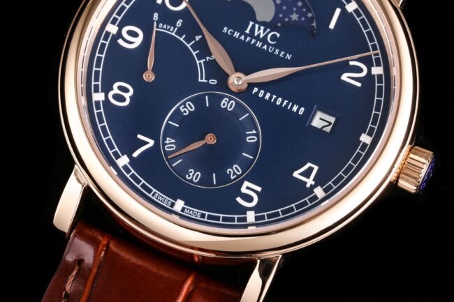 Big factory high-quality replicaTWAIWC Portofino series blue dialIW516409 see-through watch detail shots