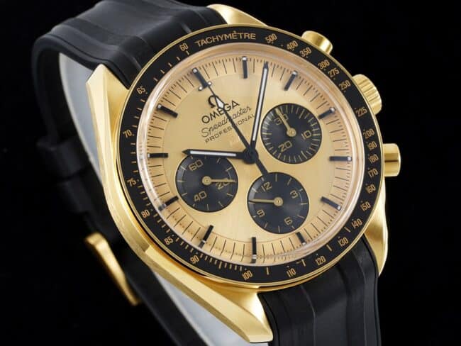 top-tiersuper cloneRM2022 legendary space watch yellow dial Omega Speedmaster series moon watch front view