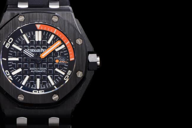 collectible watch factory AP 15707 black luminous ceramic classic watch detailed images