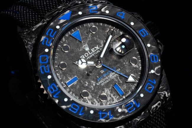 Big factory high-quality replicaVS new product Rolex GMT-Master unique carbon fiber pattern watch front view