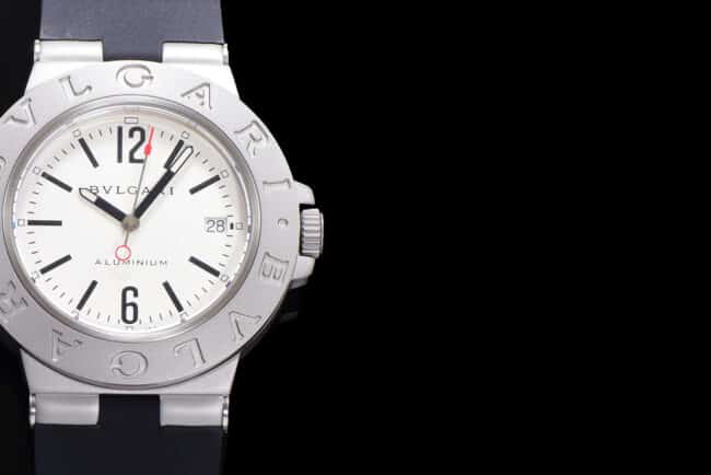 Bvlgari Aluminum series joint white steel men's watch detail shots