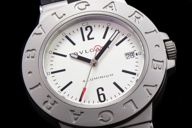 Bvlgari Aluminum series co-branded white steel men's watch front view