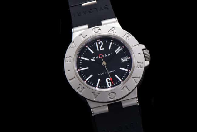 Bvlgari 2022 Aluminum Series Black Steel Men's Watch Front View