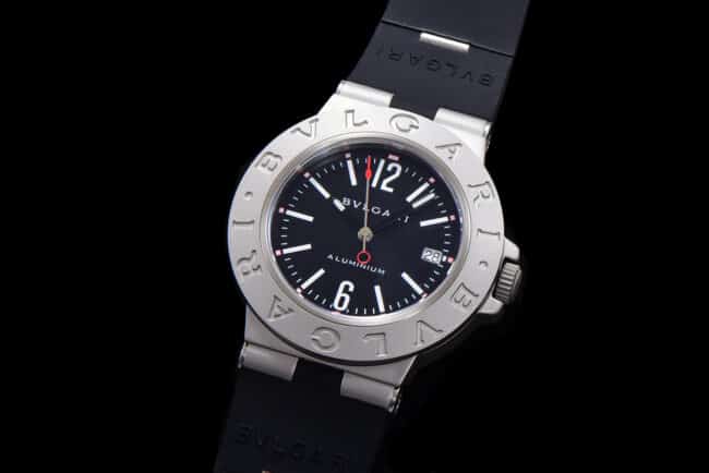 Bvlgari 2022 Aluminum Series Black Steel Men's Watch Front View