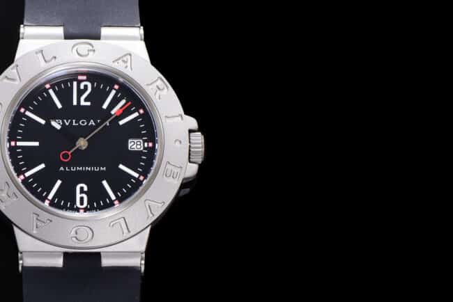 Bvlgari 2022 Aluminum Series Black Steel Men's Watch Front View