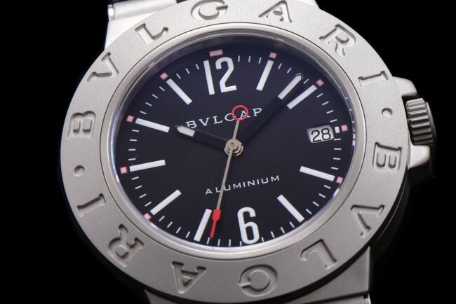Bvlgari 2022 Aluminum Series Black Steel Men's Watch Front View