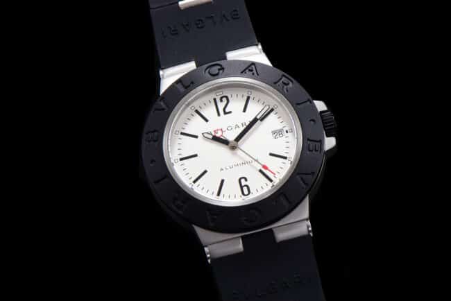 top-tier Bvlgari Steve Aoki white steel co-branded watch front view