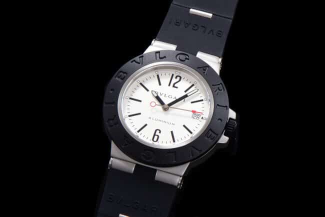 top-tier Bvlgari Steve Aoki white steel co-branded watch front view