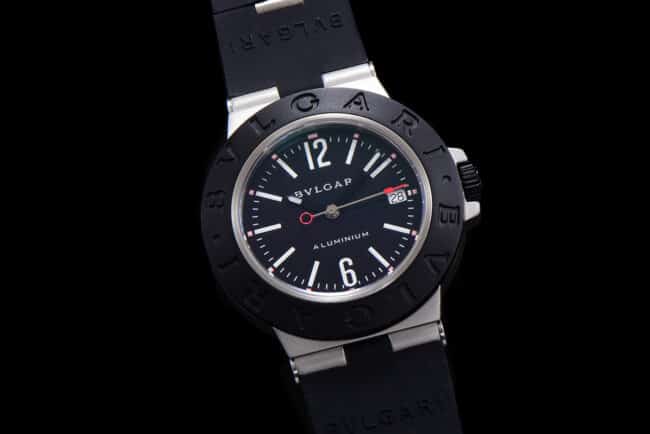 top-tiersuper cloneBvlgariAluminum series black dial men's watch front view
