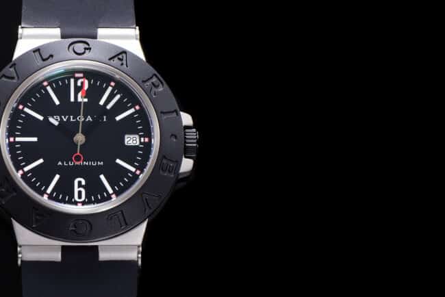 top-tiersuper cloneBvlgariAluminum series black dial men's watch detail shots