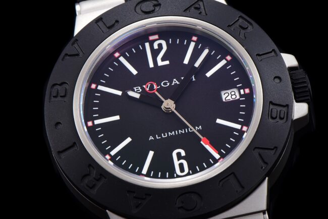 top-tiersuper cloneBvlgariAluminum series black dial men's watch front view