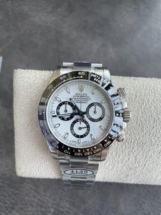 Dachang high-quality replicaC factory new Panda ceramic white steel Daytona4130movement front view