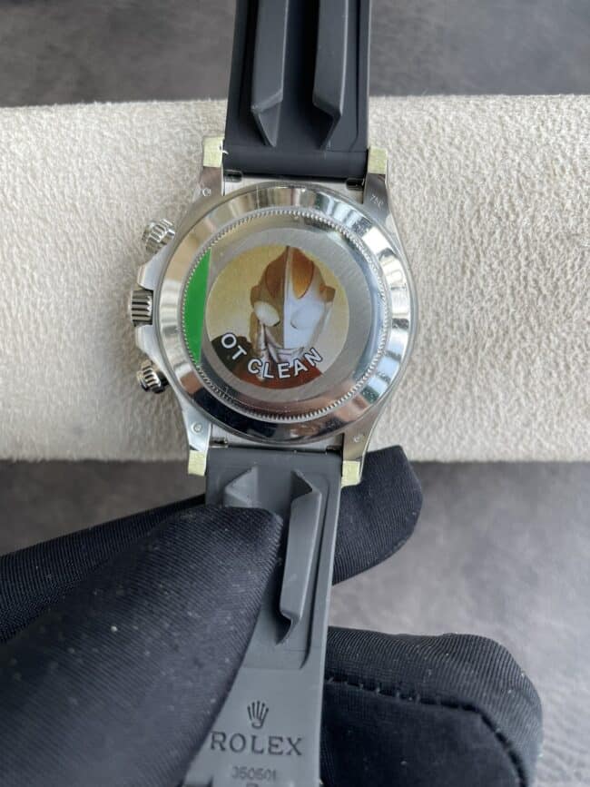 top-tiersuper cloneC factory Rolex new gray plate white goldDaytona4130movement men's watch back cover picture
