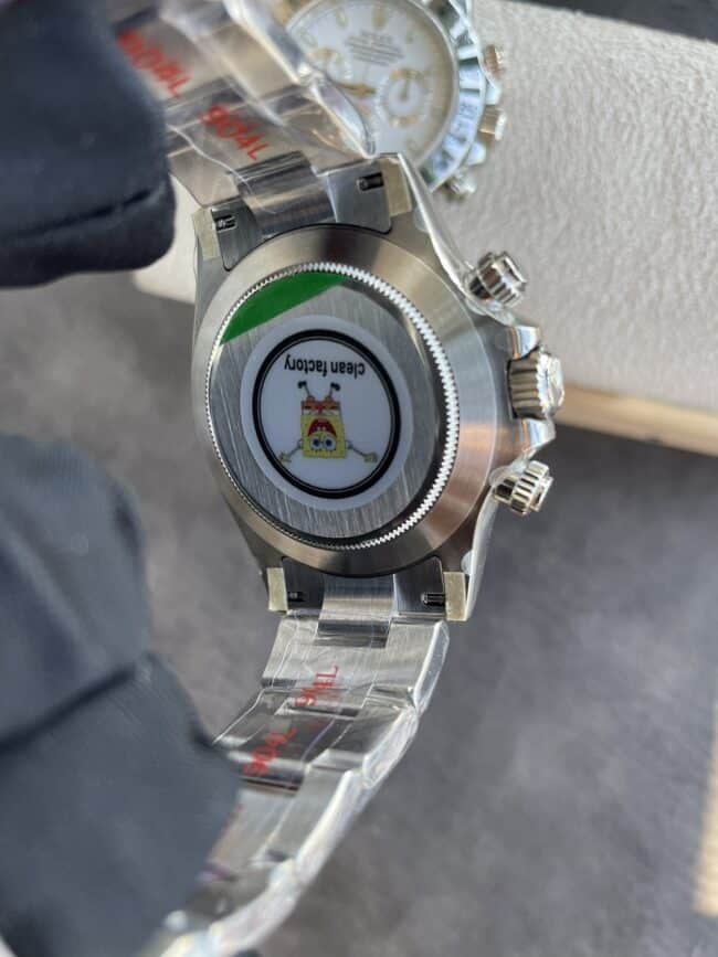 top-tier replicaRolexC factory new white steel Daytona4130movement men's watch side view