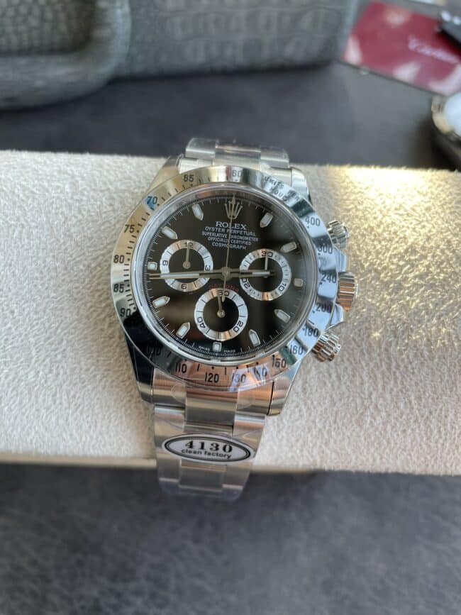 top-tier replicaRolexC factory new white steel Daytona4130movement men's watch front view