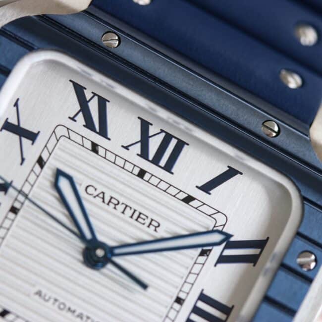 top-tiersuper cloneCartierGF Santos rubber strap men's watch detail shots