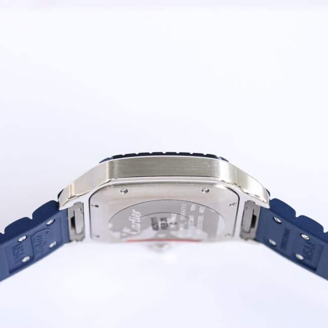 top-tiersuper cloneCartierGF Santos rubber strap men's watch side view