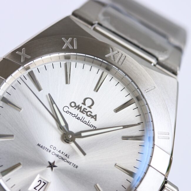 Top Omega 39mm Constellation series stainless steel watch detail images