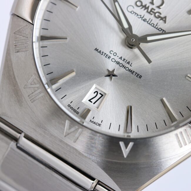 Top Omega 39mm Constellation series stainless steel watch detail images