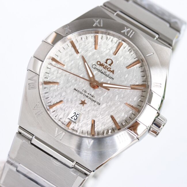 Big factory Omega white steel OR original mold opening new product 39mm Constellation series stainless steel watch front view