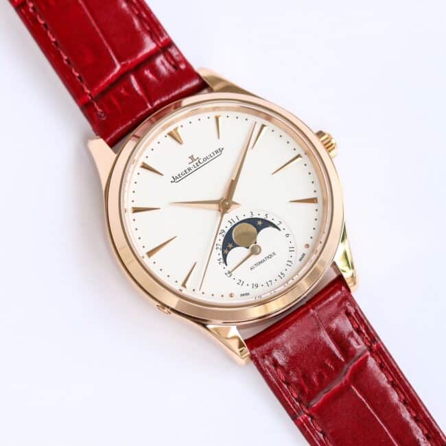 top-tier replicaGF FactoryJaeger-LeCoultre ultra-thin master series moon phase36mm stainless steelcase watch front view